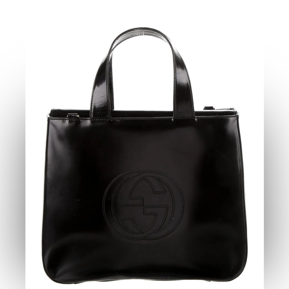 Authentic Gucci two way Black Patent Satchel Pre-loved